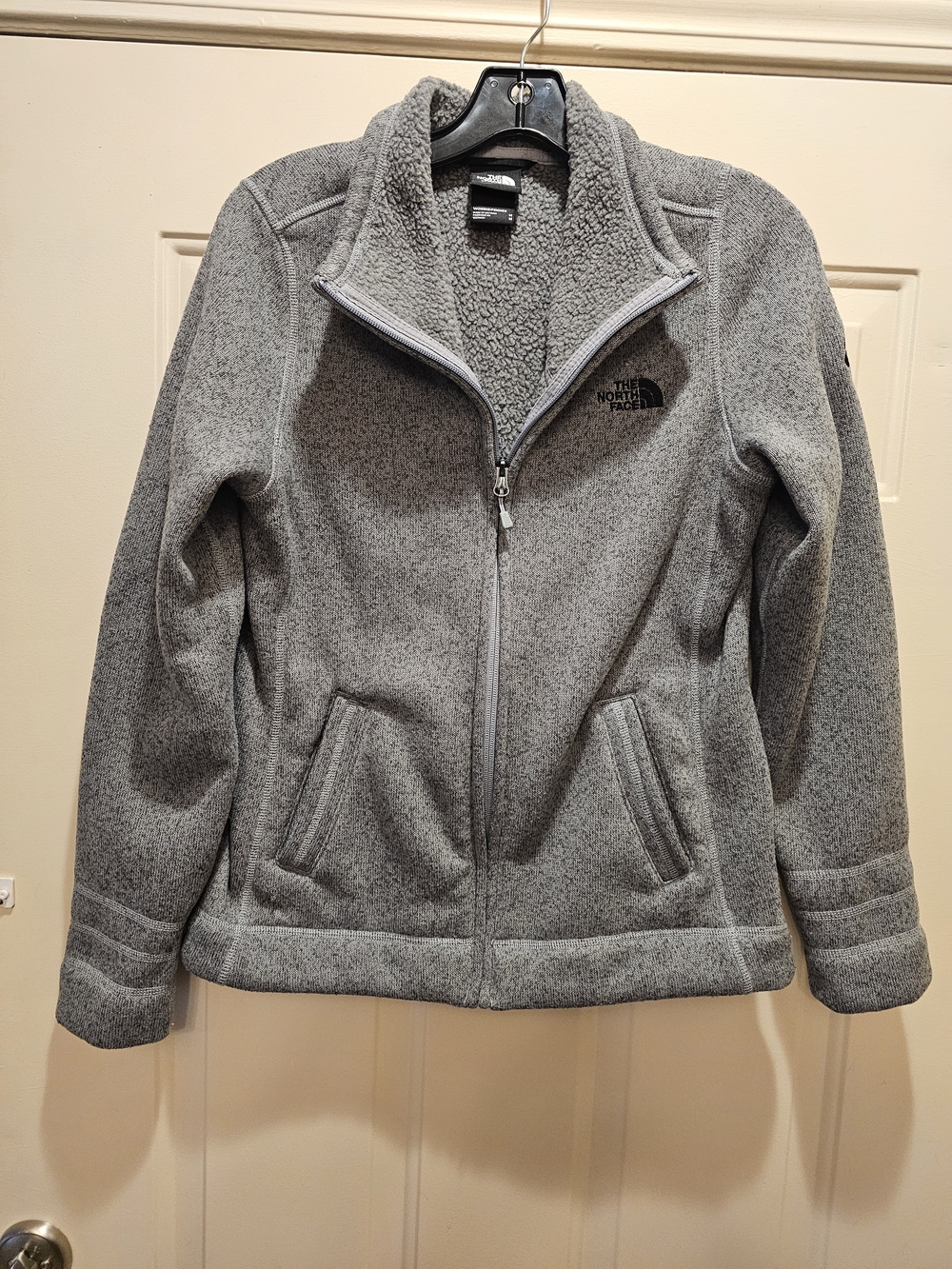 The North Face Women's Light Gray Sherpa Fleece Jacket